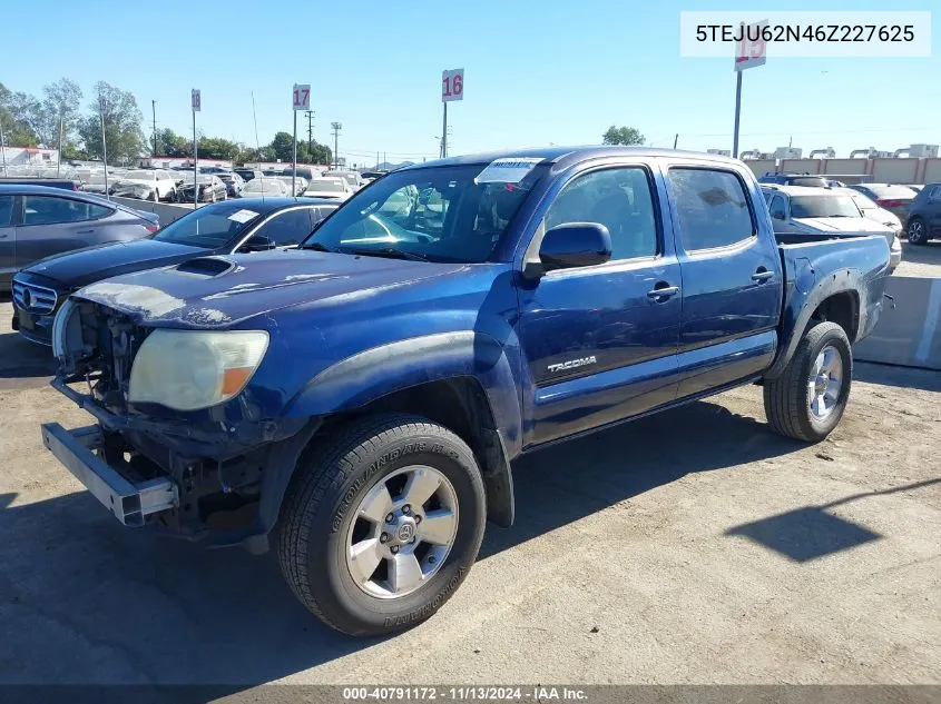 2006 Toyota Tacoma Double Cab Prerunner VIN: 5TEJU62N46Z227625 Lot: 40791172