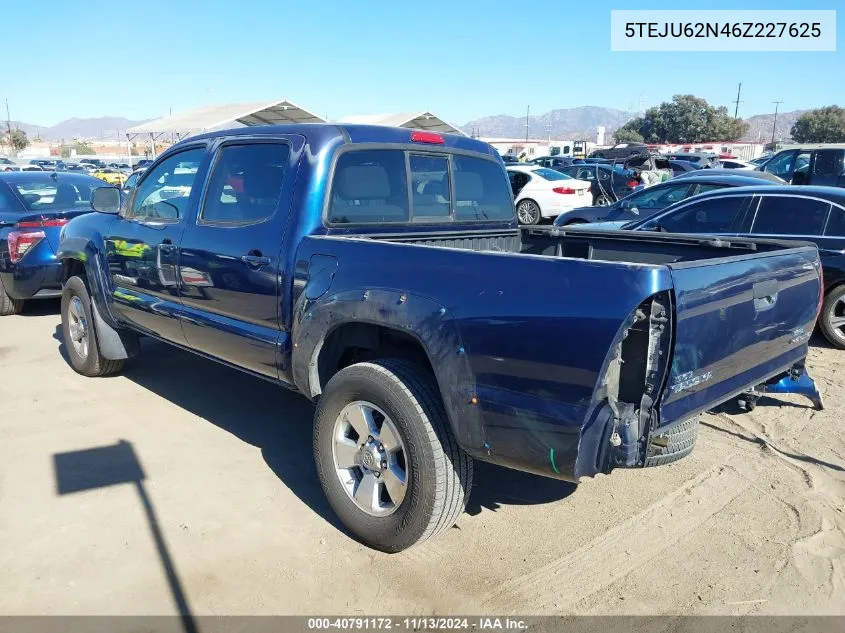 2006 Toyota Tacoma Double Cab Prerunner VIN: 5TEJU62N46Z227625 Lot: 40791172