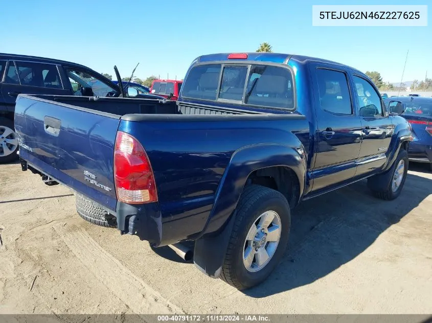 2006 Toyota Tacoma Double Cab Prerunner VIN: 5TEJU62N46Z227625 Lot: 40791172