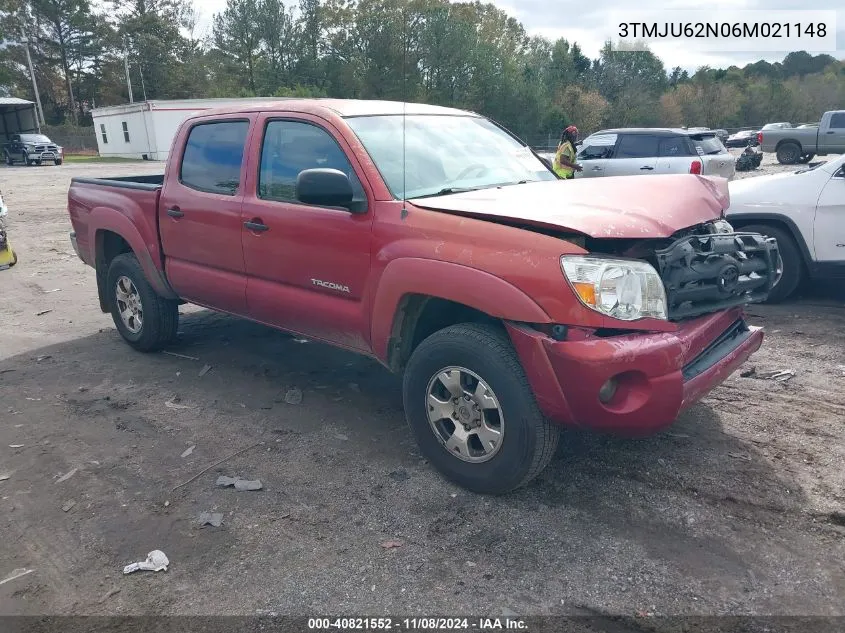 2006 Toyota Tacoma Prerunner V6 VIN: 3TMJU62N06M021148 Lot: 40821552