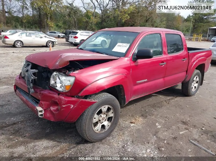 2006 Toyota Tacoma Prerunner V6 VIN: 3TMJU62N06M021148 Lot: 40821552