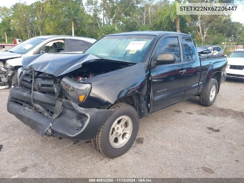 2006 Toyota Tacoma VIN: 5TETX22NX6Z206447 Lot: 40832265