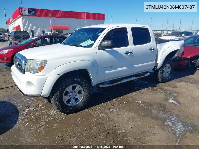 2006 Toyota Tacoma Double Cab VIN: 3TMLU42N06M007487 Lot: 40860933