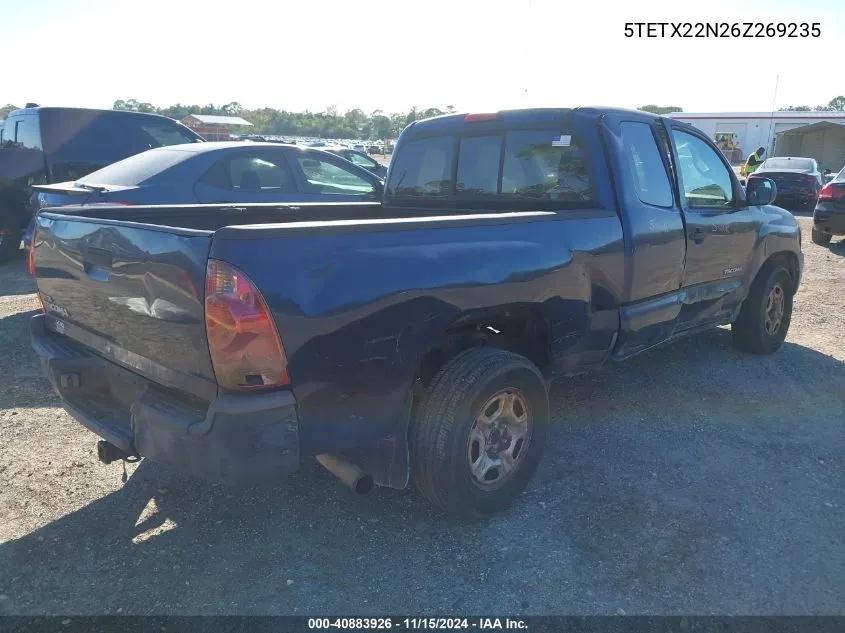 2006 Toyota Tacoma VIN: 5TETX22N26Z269235 Lot: 40883926