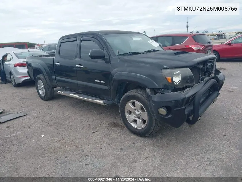 2006 Toyota Tacoma Dbl Cab Prerunner Lng Bed VIN: 3TMKU72N26M008766 Lot: 40921346