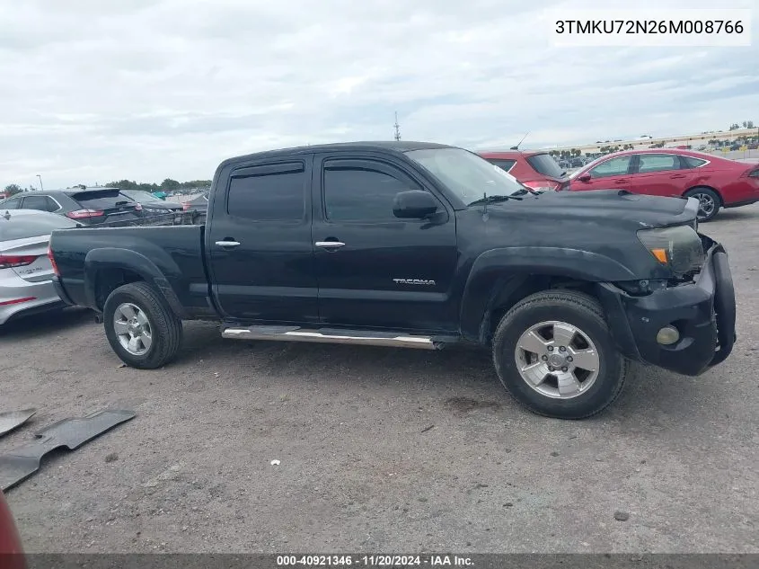 2006 Toyota Tacoma Dbl Cab Prerunner Lng Bed VIN: 3TMKU72N26M008766 Lot: 40921346