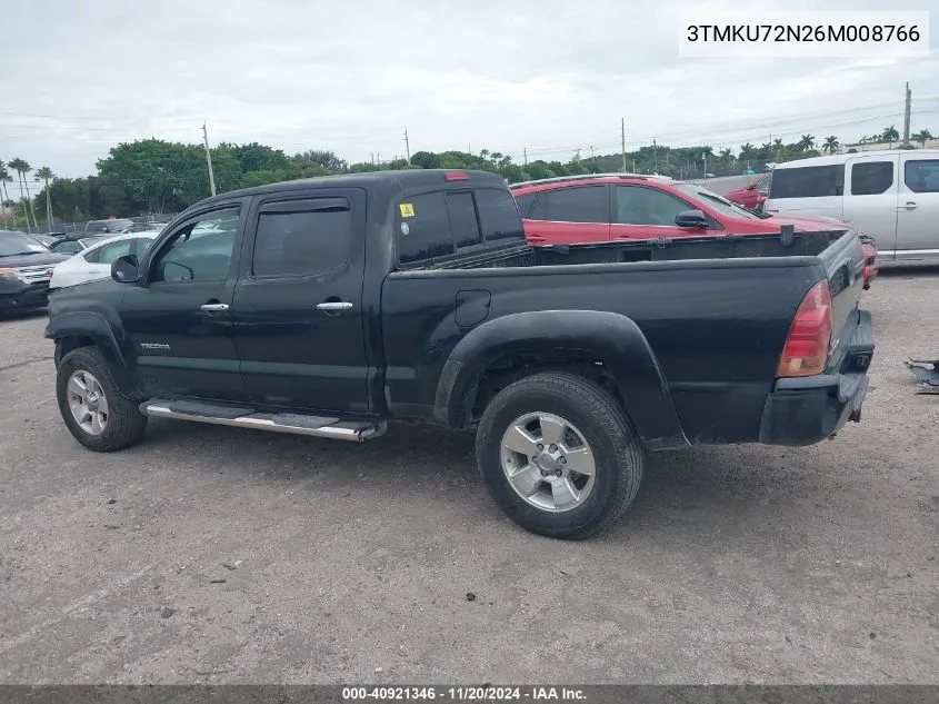 2006 Toyota Tacoma Dbl Cab Prerunner Lng Bed VIN: 3TMKU72N26M008766 Lot: 40921346