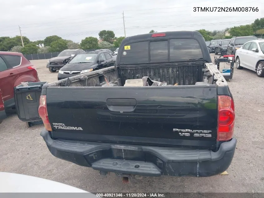 2006 Toyota Tacoma Dbl Cab Prerunner Lng Bed VIN: 3TMKU72N26M008766 Lot: 40921346