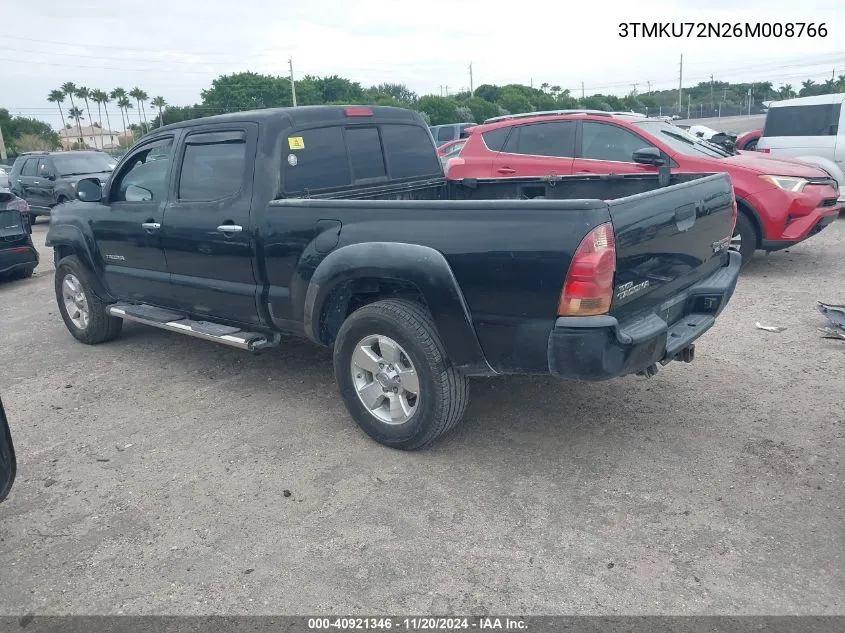 2006 Toyota Tacoma Dbl Cab Prerunner Lng Bed VIN: 3TMKU72N26M008766 Lot: 40921346