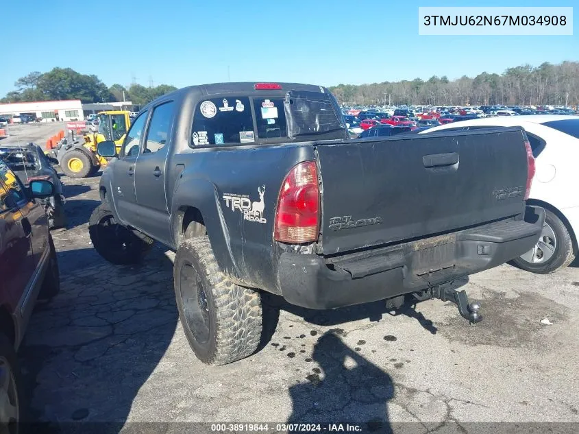 2007 Toyota Tacoma Prerunner V6 VIN: 3TMJU62N67M034908 Lot: 38919844