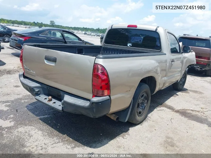 5TENX22N07Z451980 2007 Toyota Tacoma