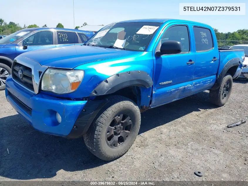 2007 Toyota Tacoma Base V6 VIN: 5TELU42N07Z379531 Lot: 39679832