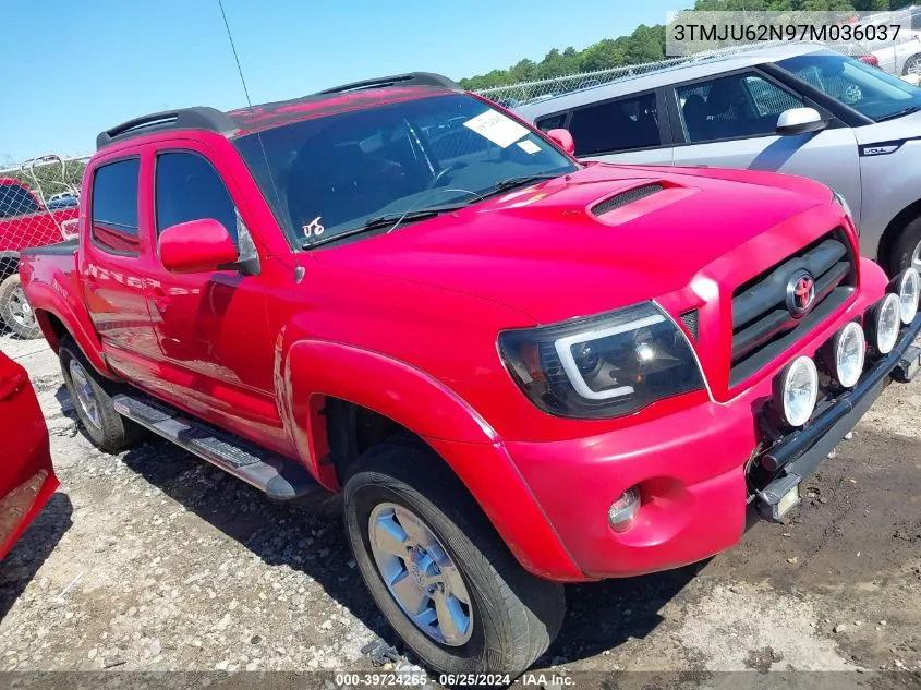 2007 Toyota Tacoma Prerunner V6 VIN: 3TMJU62N97M036037 Lot: 39724265