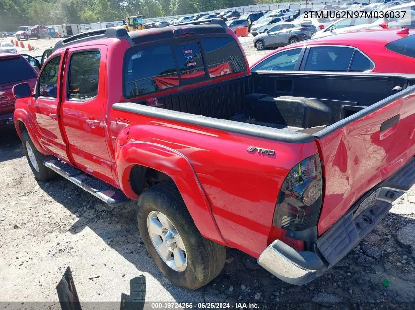 2007 Toyota Tacoma Prerunner V6 VIN: 3TMJU62N97M036037 Lot: 39724265