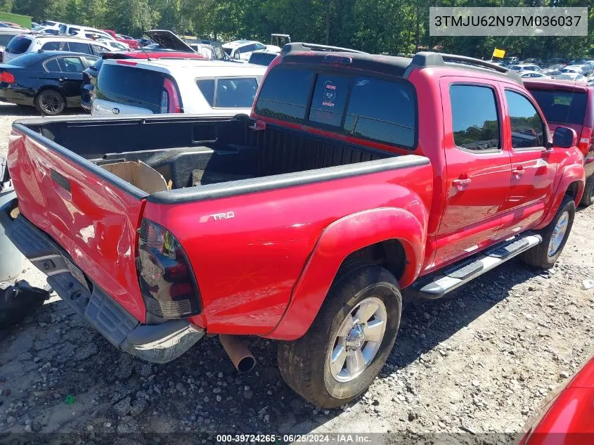 2007 Toyota Tacoma Prerunner V6 VIN: 3TMJU62N97M036037 Lot: 39724265