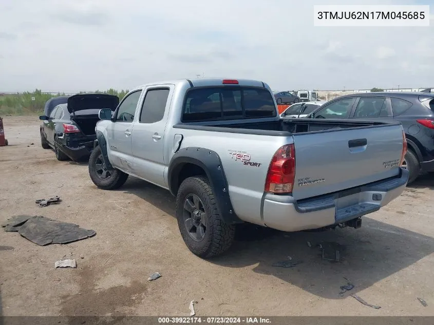 2007 Toyota Tacoma Prerunner V6 VIN: 3TMJU62N17M045685 Lot: 39922174