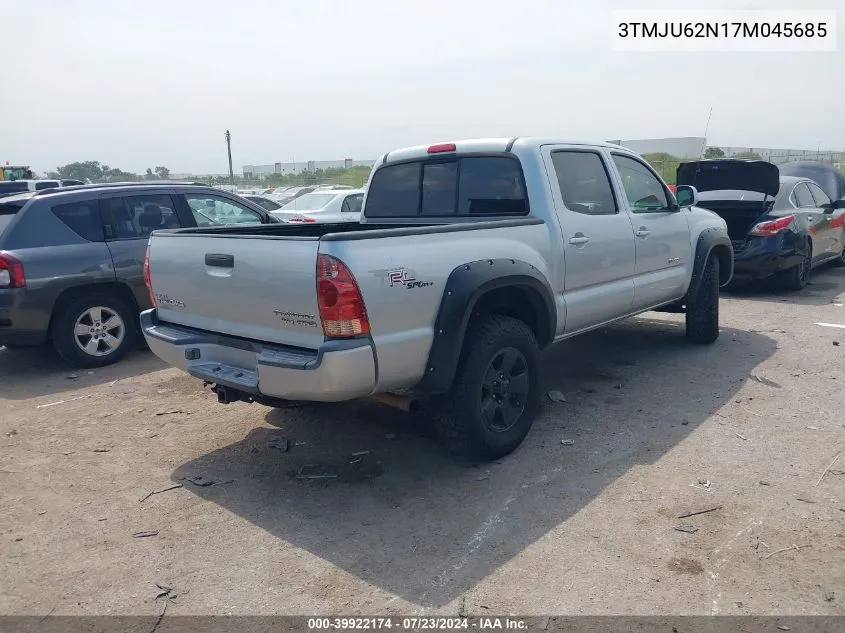 2007 Toyota Tacoma Prerunner V6 VIN: 3TMJU62N17M045685 Lot: 39922174