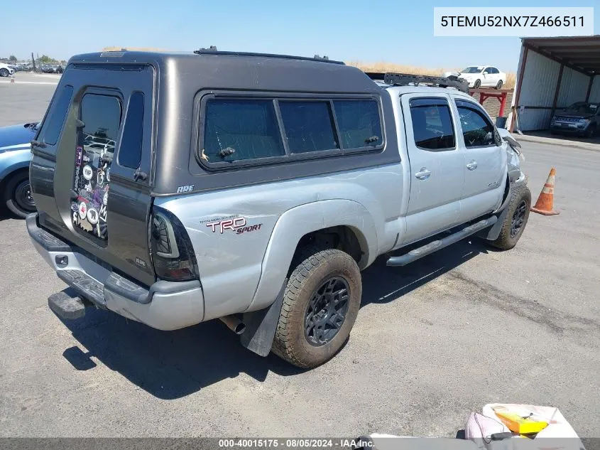 2007 Toyota Tacoma Base V6 VIN: 5TEMU52NX7Z466511 Lot: 40015175