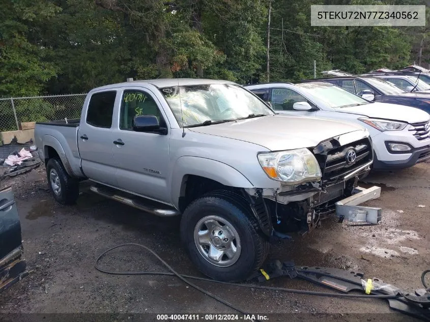 2007 Toyota Tacoma Prerunner V6 VIN: 5TEKU72N77Z340562 Lot: 40047411