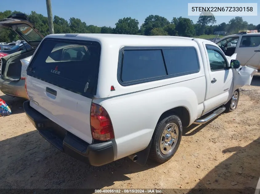 2007 Toyota Tacoma VIN: 5TENX22N67Z330158 Lot: 40095182