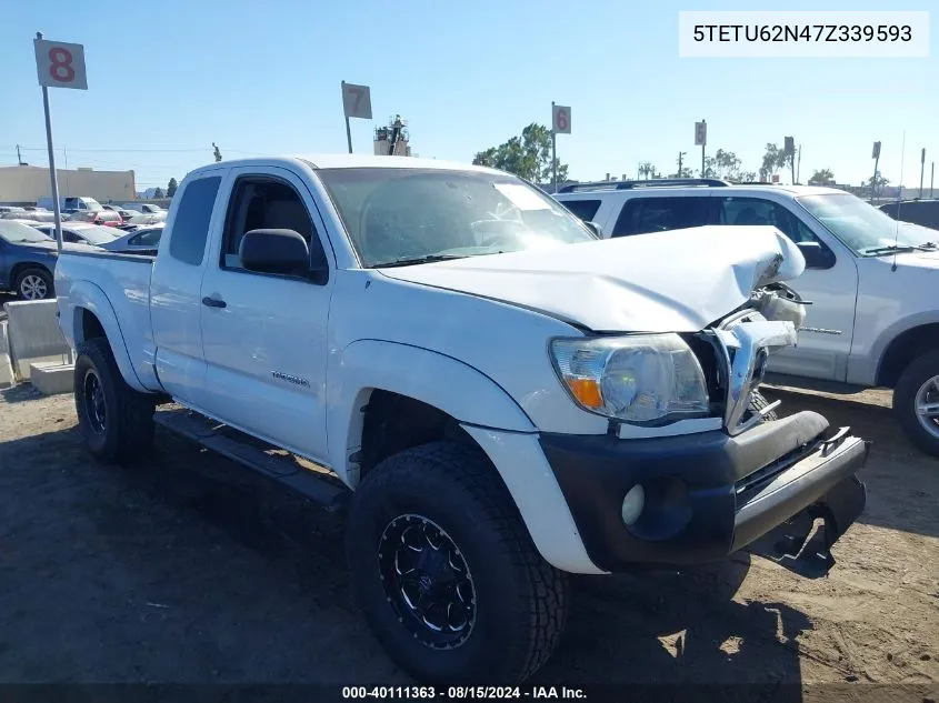 2007 Toyota Tacoma Prerunner V6 VIN: 5TETU62N47Z339593 Lot: 40111363