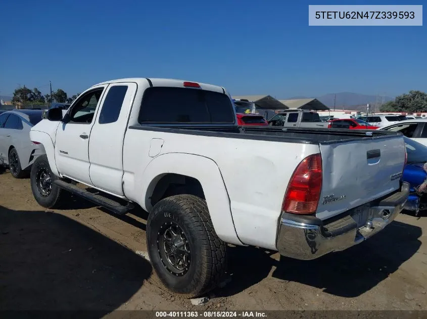 2007 Toyota Tacoma Prerunner V6 VIN: 5TETU62N47Z339593 Lot: 40111363