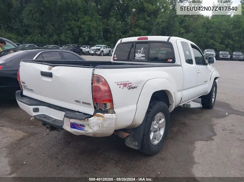 2007 Toyota Tacoma Base V6 VIN: 5TEUU42N07Z417540 Lot: 40128205