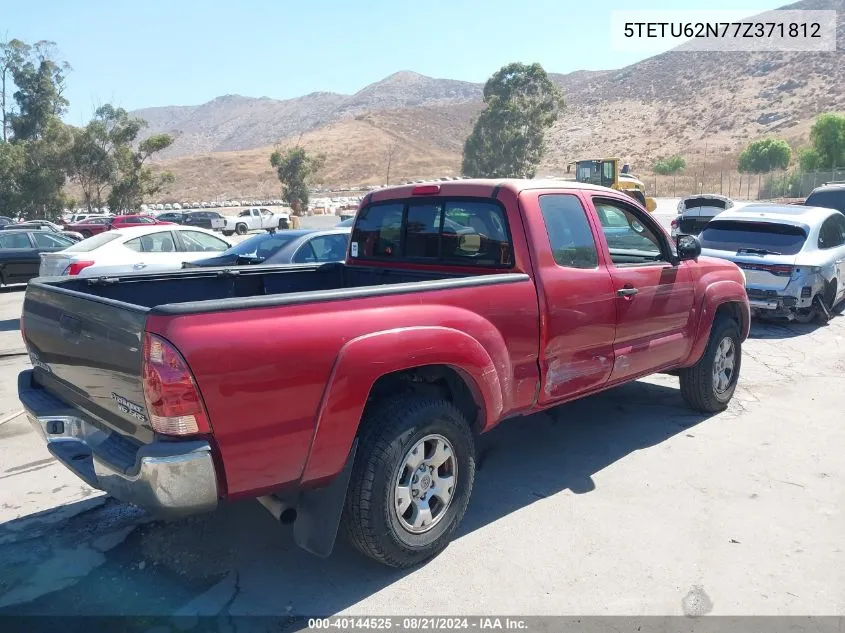 2007 Toyota Tacoma Prerunner V6 VIN: 5TETU62N77Z371812 Lot: 40144525