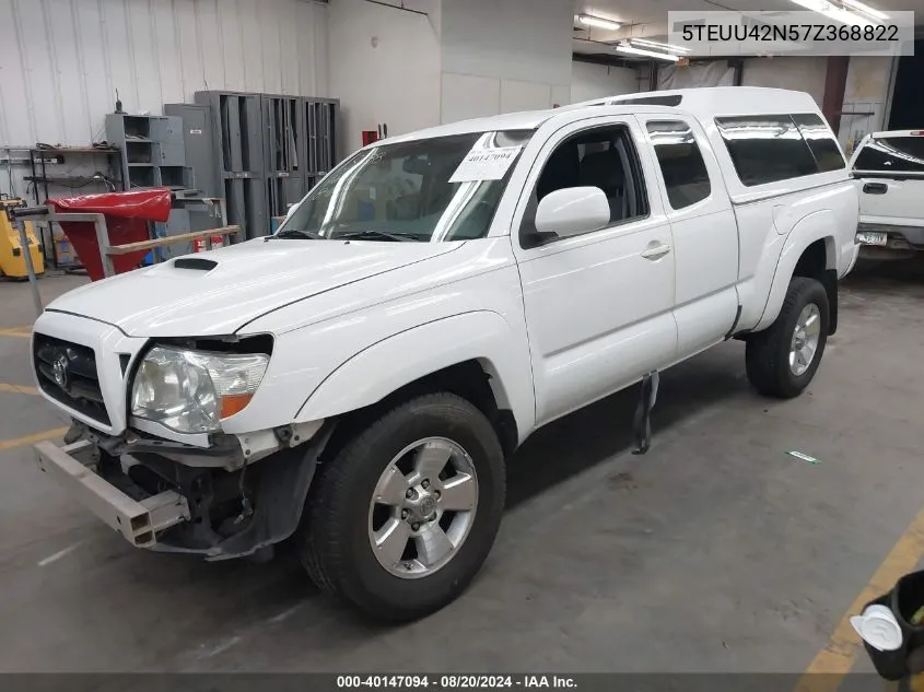 2007 Toyota Tacoma Access Cab VIN: 5TEUU42N57Z368822 Lot: 40147094