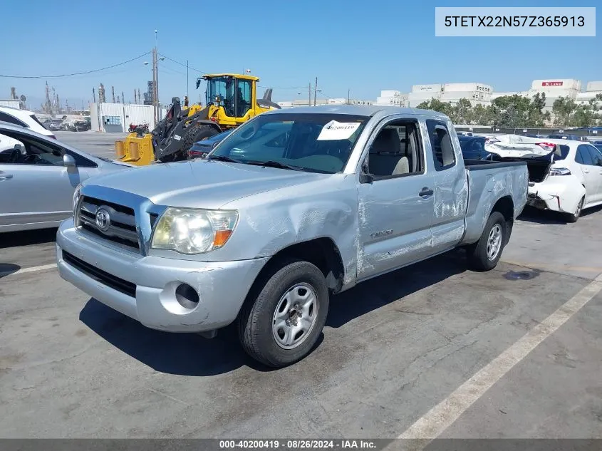 2007 Toyota Tacoma VIN: 5TETX22N57Z365913 Lot: 40200419