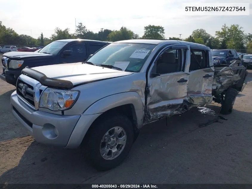 2007 Toyota Tacoma Base V6 VIN: 5TEMU52N67Z427544 Lot: 40205043