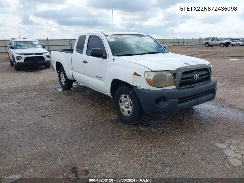 2007 Toyota Tacoma VIN: 5TETX22N87Z436098 Lot: 40230120