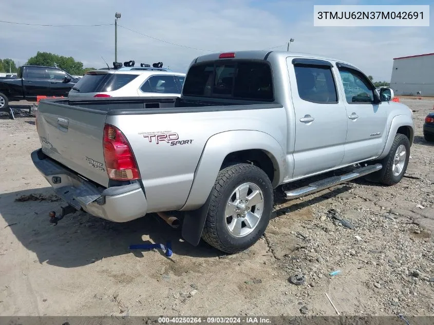 2007 Toyota Tacoma Prerunner V6 VIN: 3TMJU62N37M042691 Lot: 40250264