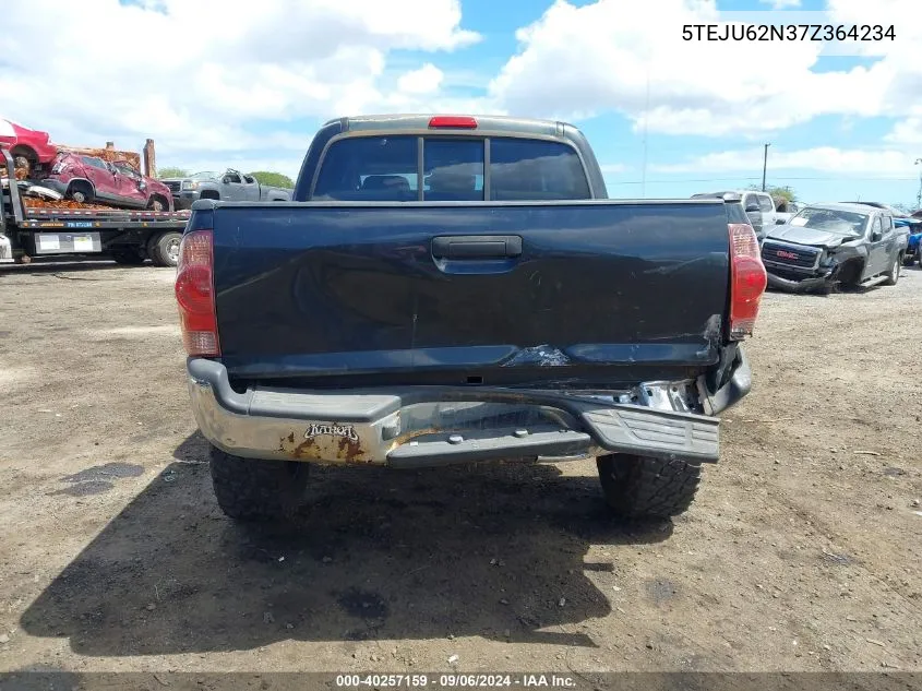 2007 Toyota Tacoma Prerunner V6 VIN: 5TEJU62N37Z364234 Lot: 40257159