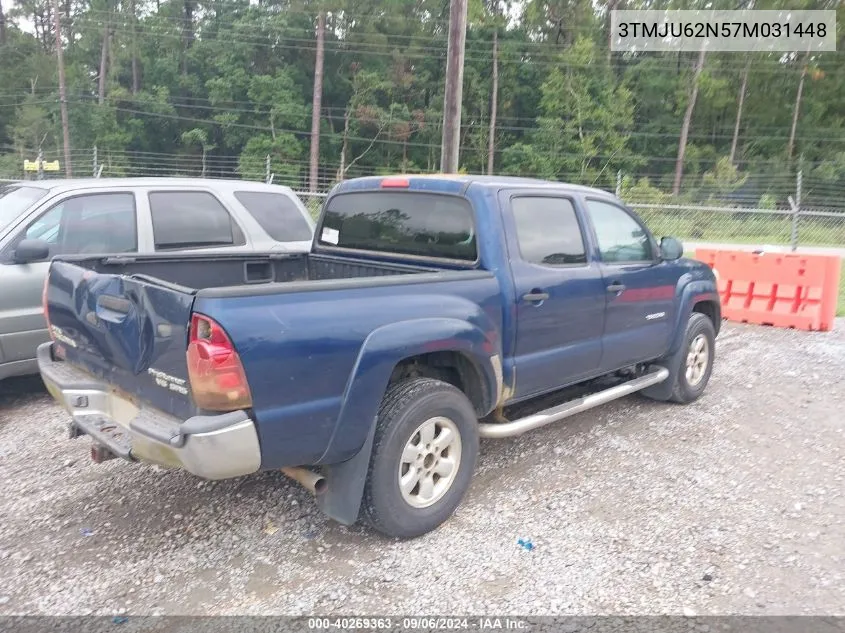 2007 Toyota Tacoma Prerunner V6 VIN: 3TMJU62N57M031448 Lot: 40269363