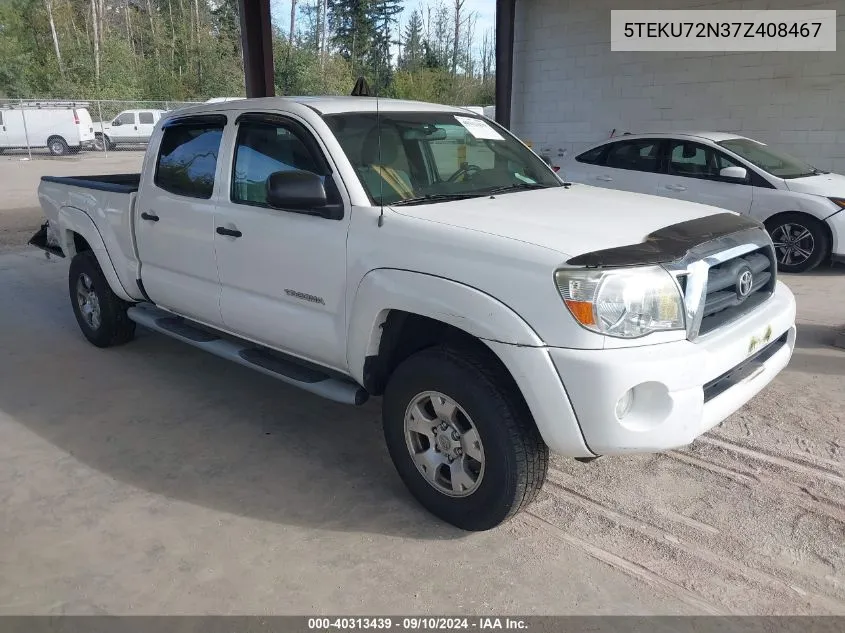 2007 Toyota Tacoma Prerunner V6 VIN: 5TEKU72N37Z408467 Lot: 40313439