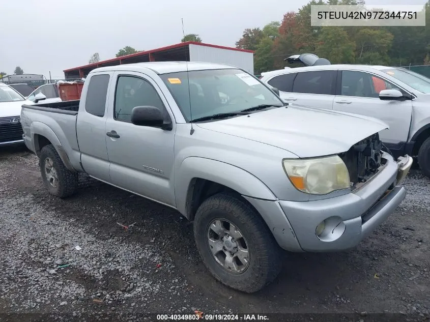 2007 Toyota Tacoma Base V6 VIN: 5TEUU42N97Z344751 Lot: 40349803