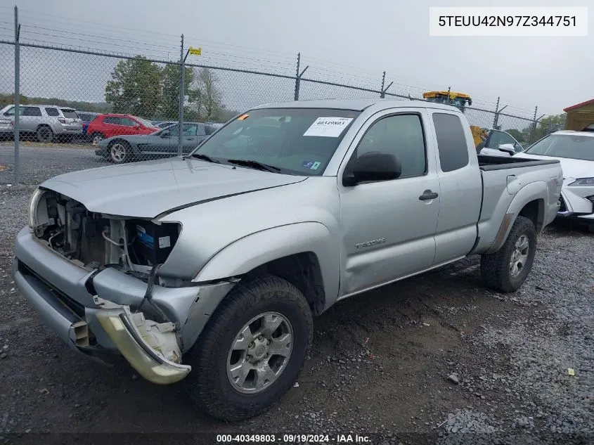 2007 Toyota Tacoma Base V6 VIN: 5TEUU42N97Z344751 Lot: 40349803