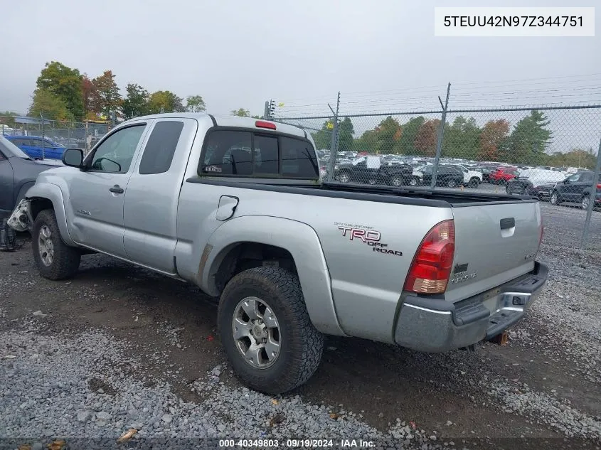 2007 Toyota Tacoma Base V6 VIN: 5TEUU42N97Z344751 Lot: 40349803