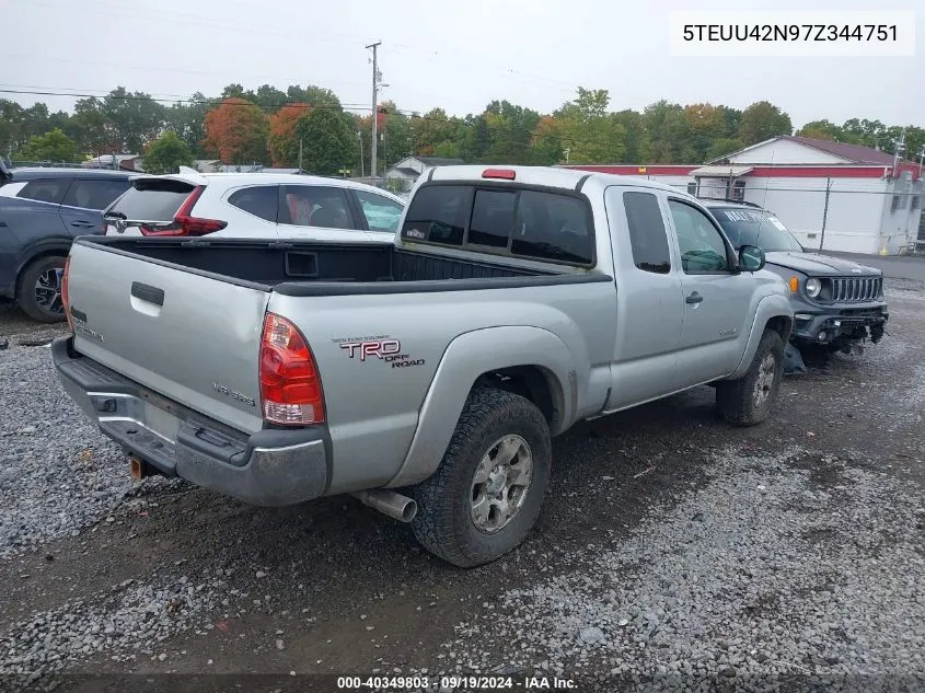 2007 Toyota Tacoma Base V6 VIN: 5TEUU42N97Z344751 Lot: 40349803