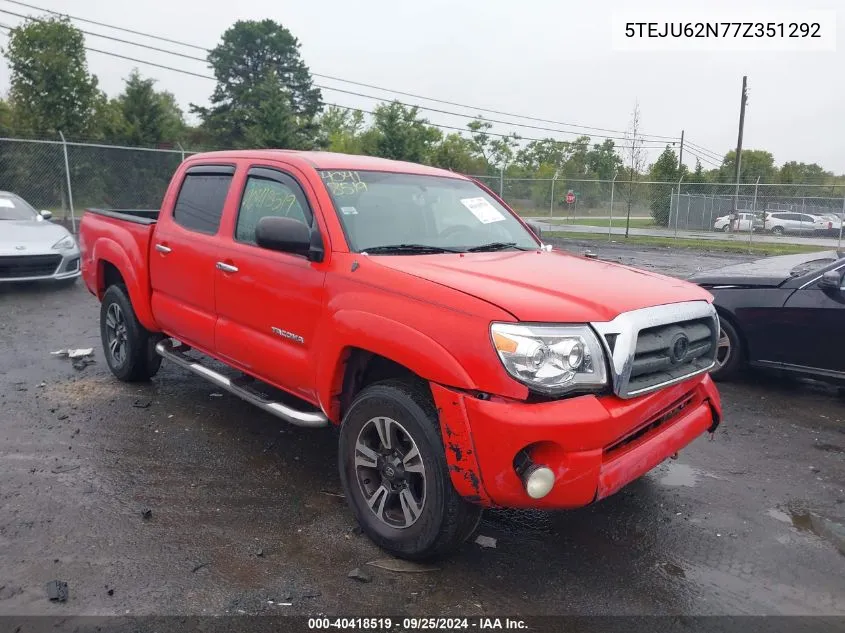 2007 Toyota Tacoma Prerunner V6 VIN: 5TEJU62N77Z351292 Lot: 40418519