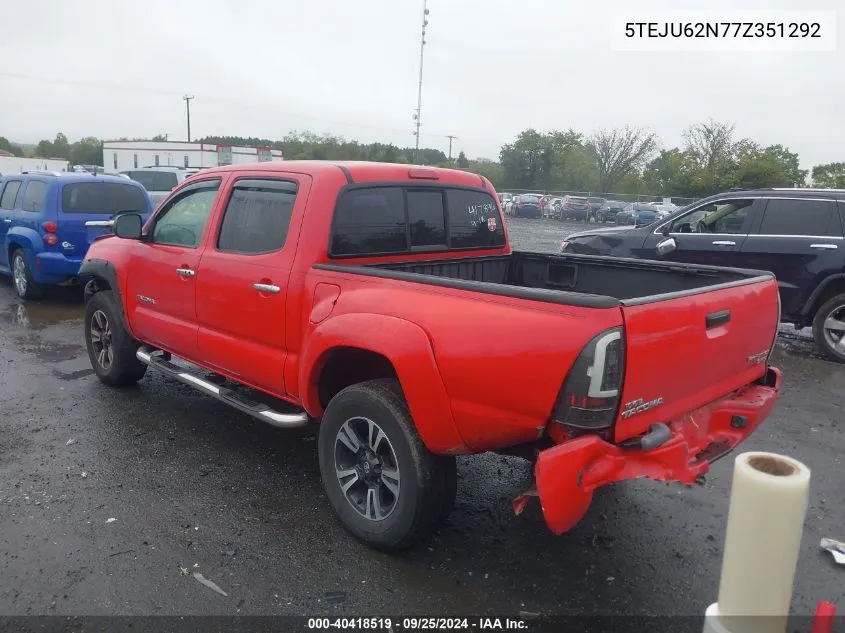 2007 Toyota Tacoma Prerunner V6 VIN: 5TEJU62N77Z351292 Lot: 40418519