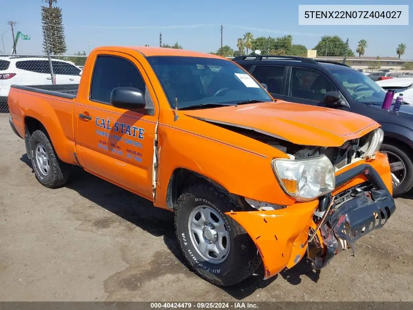 2007 Toyota Tacoma VIN: 5TENX22N07Z404027 Lot: 40424479