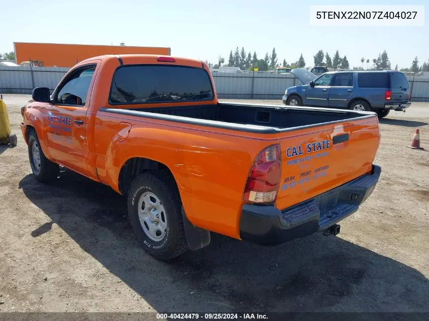 2007 Toyota Tacoma VIN: 5TENX22N07Z404027 Lot: 40424479