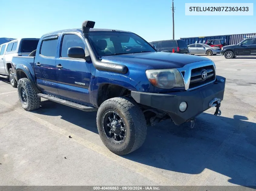 2007 Toyota Tacoma Base V6 VIN: 5TELU42N87Z363433 Lot: 40486863