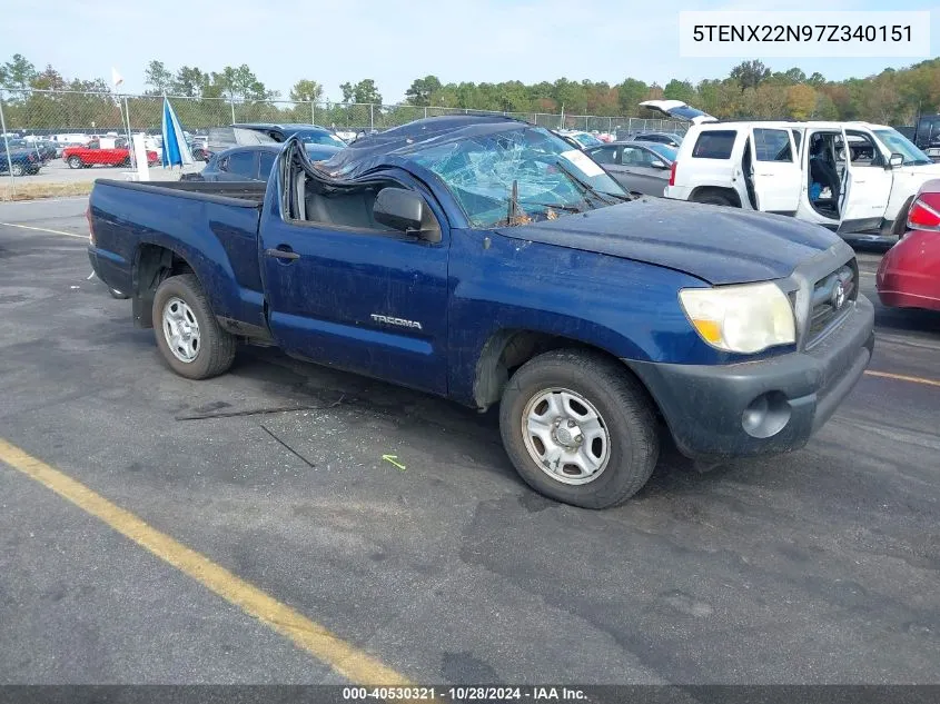 2007 Toyota Tacoma VIN: 5TENX22N97Z340151 Lot: 40530321