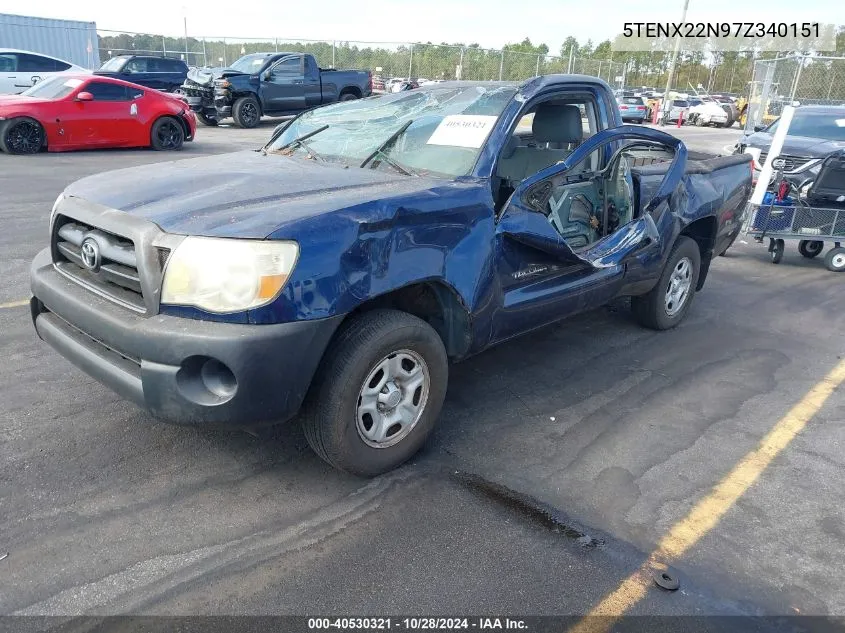 2007 Toyota Tacoma VIN: 5TENX22N97Z340151 Lot: 40530321