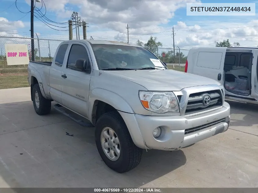 2007 Toyota Tacoma Prerunner V6 VIN: 5TETU62N37Z448434 Lot: 40675569