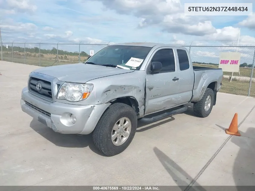 2007 Toyota Tacoma Prerunner V6 VIN: 5TETU62N37Z448434 Lot: 40675569