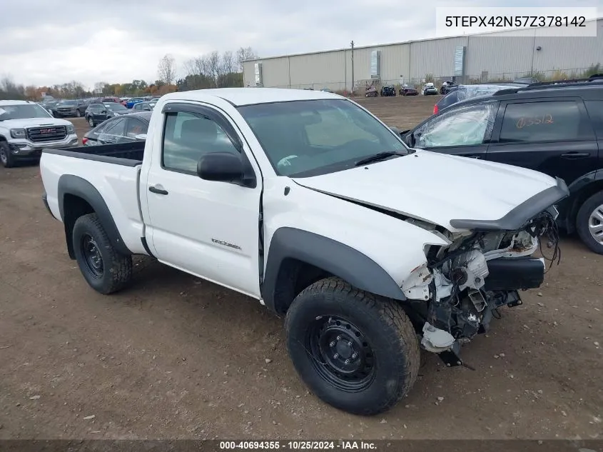 2007 Toyota Tacoma VIN: 5TEPX42N57Z378142 Lot: 40694355